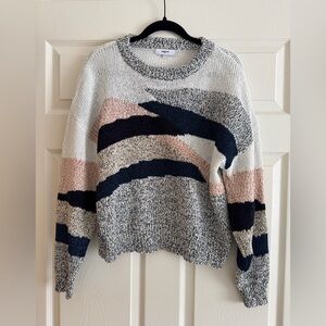 SUNCOO Paris Sweater T2 / Medium Abstract Knit Pullover Neutral Stripe